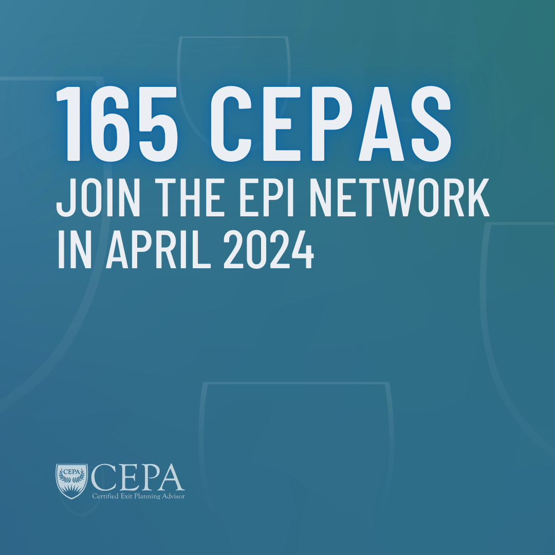 165 CEPAs Join the EPI Network in April 2024 in white over teal background with shield motif