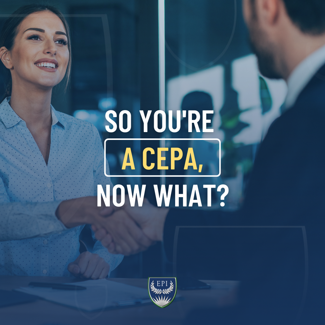So You're a CEPA, Now What? over view of woman and man shaking hands