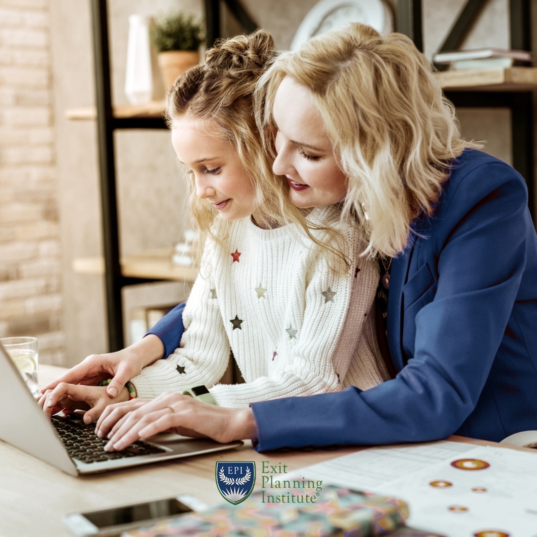 mother and daughter together on laptop